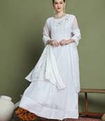  off white organza embroidered gown style