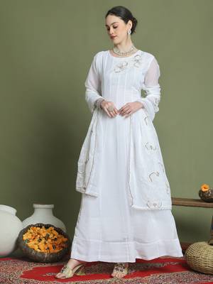  off white organza embroidered gown style 3