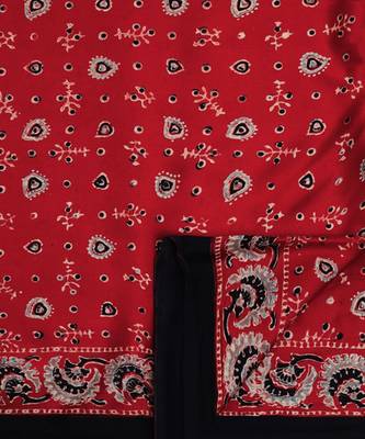 Red handprinted ajrakh on modal silk 5