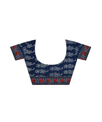 Blue handprinted ajrakh on cotton 5