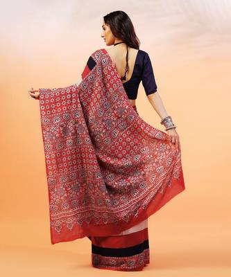 Multicolor handprinted ajrakh on cotton 2