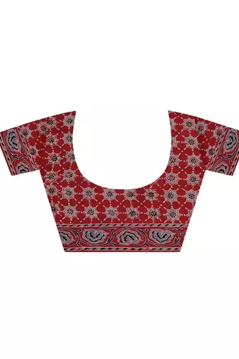 Multicolor handprinted ajrakh on cotton