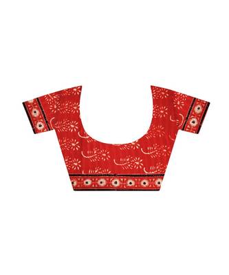 Red handprinted ajrakh on cotton 5