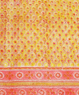 Multicolor handloom kota doria with hand block prints 5