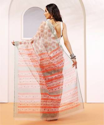 Multicolor handloom kota doria with hand block prints 3