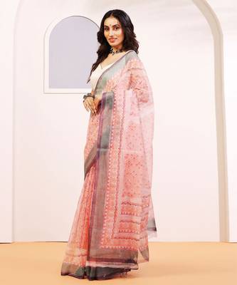 Multicolor handloom kota doria with hand block prints 2
