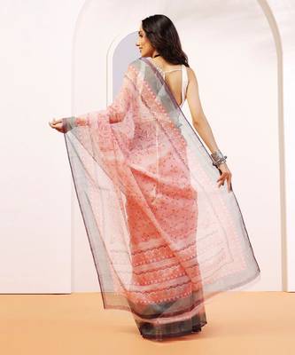 Multicolor handloom kota doria with hand block prints 3