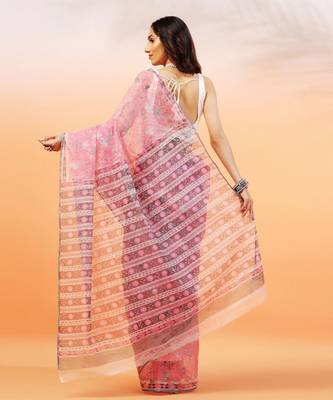 Multicolor handloom kota doria with hand block prints 3