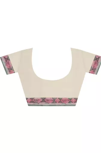 Multicolor handloom kota doria with hand block prints