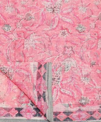 Multicolor handloom kota doria with hand block prints 5