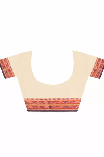 Pink And Purple handloom kota doria with hand block prints