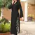 Black hand embroidery art silk asymmetrical  kurta & culottes set