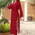 Maroon hand embroidery art silk asymmetrical  kurta & culottes set