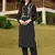 Black hand embroidery art silk straight cut kurta &