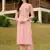 Light-pink hand embroidery art silk straight cut kurta &