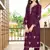 Violet hand embroidery art silk asymmetrical  kurta & pants set