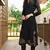 Black hand embroidery georgette a line kurta & pants set