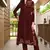 Maroon hand embroidery georgette a line kurta &