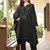 Black hand embroidery satin asymmetrical  kurta &