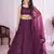 PURPLE SEQUINS THREAD BADLA ZARI EMBROIDERED SOFT NET SEMI STITCHED LEHENGA CHOLI