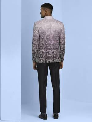 Purple ombre open pattern jodhpuri suit 3