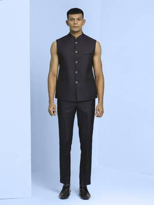 Purple ombre open pattern jodhpuri suit 5