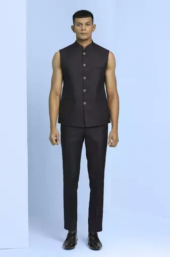 Purple ombre open pattern jodhpuri suit
