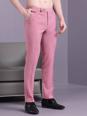 Bright pink open pattern jodhpuri suit 5