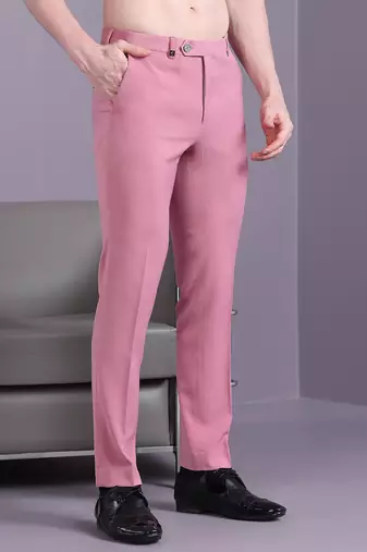 Bright pink open pattern jodhpuri suit