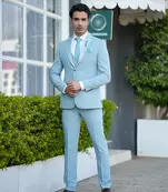 Sky blue 5 piece tuxedo suit