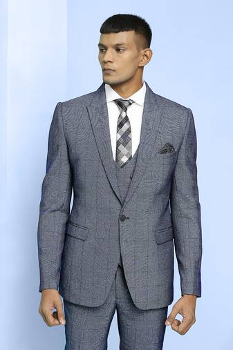 Grey with black checks suit