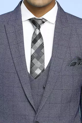 Grey with black checks suit