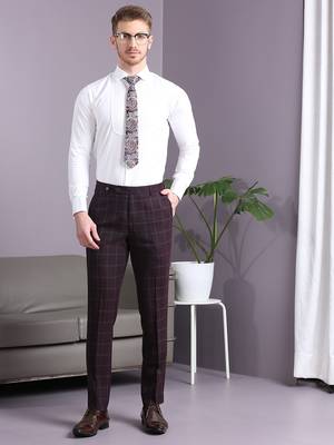 Maroon with blue checks terry rayon suit 4