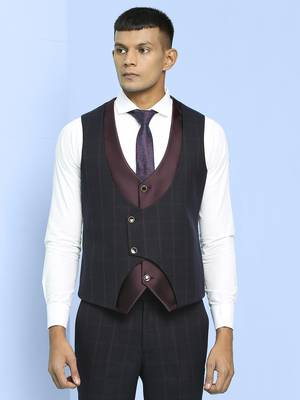 Dark maroon suit with light maroon checks 5