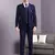 Navy blue self design jacquard suit