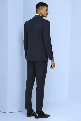 Navy blue floral design  terry rayon jacquard suit
