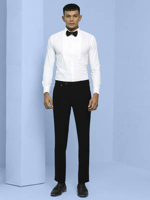 Black japanese fabric suit with cutdana embroidery 5
