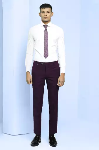 Wine suit with boota embroidery on lapels