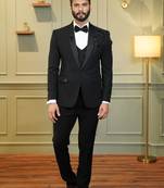 Black embroidered tuxedo