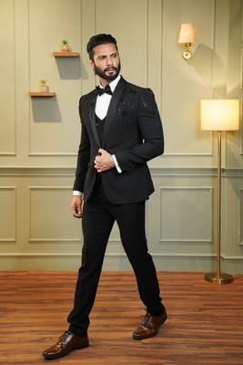 Black embroidered tuxedo 2