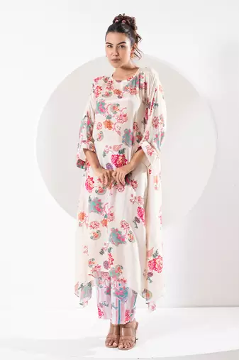Rukmini ivory kaftan set