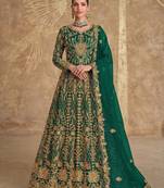  GREEN NET ANARKALI SALWAR SUIT GOWN