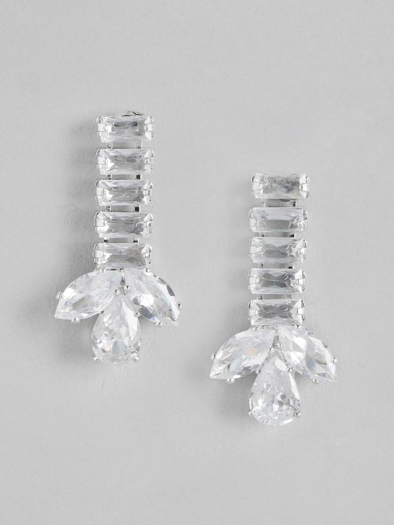 White Color American Diamond Crystal Stone Work Choker Jewelry Set For Women