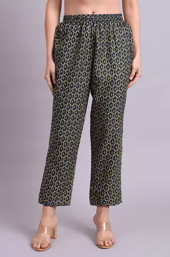 blue cotton buti printed & embroidery work kurta with trousers & dupatta set