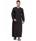 New Black Aplos Omani Thobe Arabic Style 