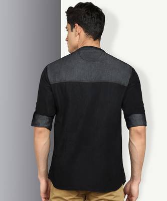 men's tailored fit indigo blue short denim kurta | kurta shirt for men 2