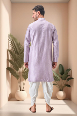 Purple art silk embroidery dhoti kurta set 4