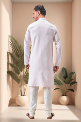 Pink art silk embroidery kurta pajama set 5