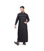 Thobe for Men in Black Arabic style 