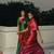 Huts and looms red and purple handloom tissue saree
